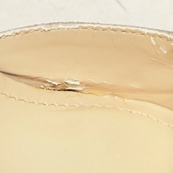 Vince Camuto Lyla Leather Beige Gold Ankle Strap Heels Nude Size 9M /39 - READ‎ - Picture 12 of 12